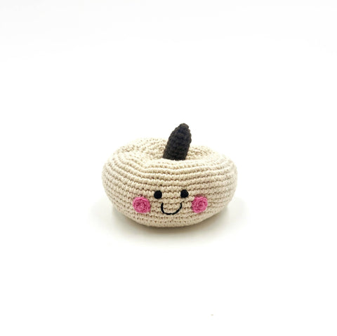 Friendly Pumpkin Rattle - White - The Bookmatters