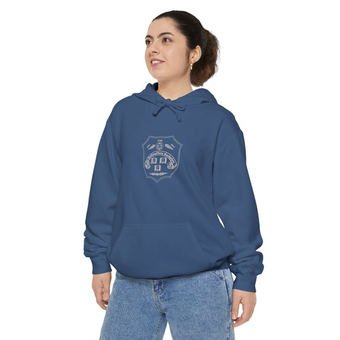 Bookmatters Shield Garment-Dyed Hoodie - The Bookmatters