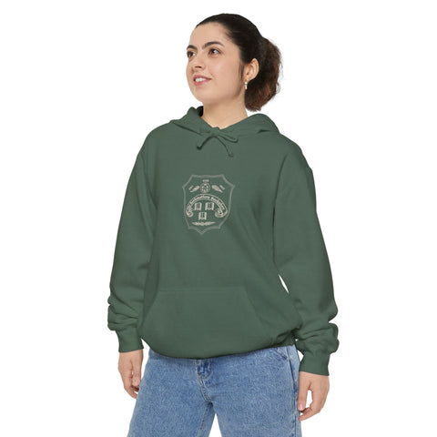 Bookmatters Shield Garment-Dyed Hoodie - The Bookmatters