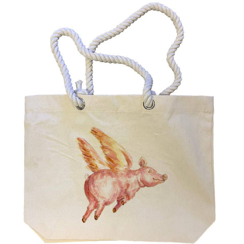 Flying Pig No Words Tote Bag - The Bookmatters