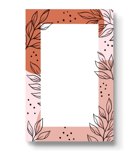 Pink Leaves Notepad, 4x6 in. - The Bookmatters